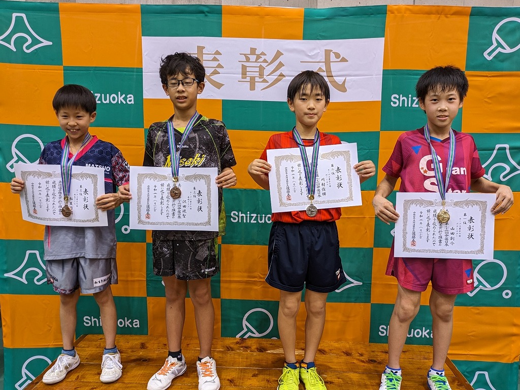 第75回中部日本卓球選手権大会(カデット以下)_ホープス男子入賞者